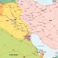 Kaart Iran staatkundig 2055