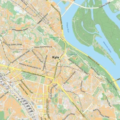 Kaart Kiev / Kyiv Stadsplattegrond 1878