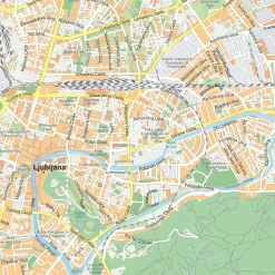 Kaart Ljubljana 1881