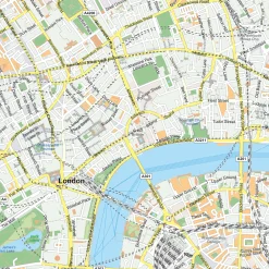 Kaart Londen / London Stadsplattegrond 1883