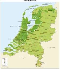 Kaart Nederland Natuurkundig 436