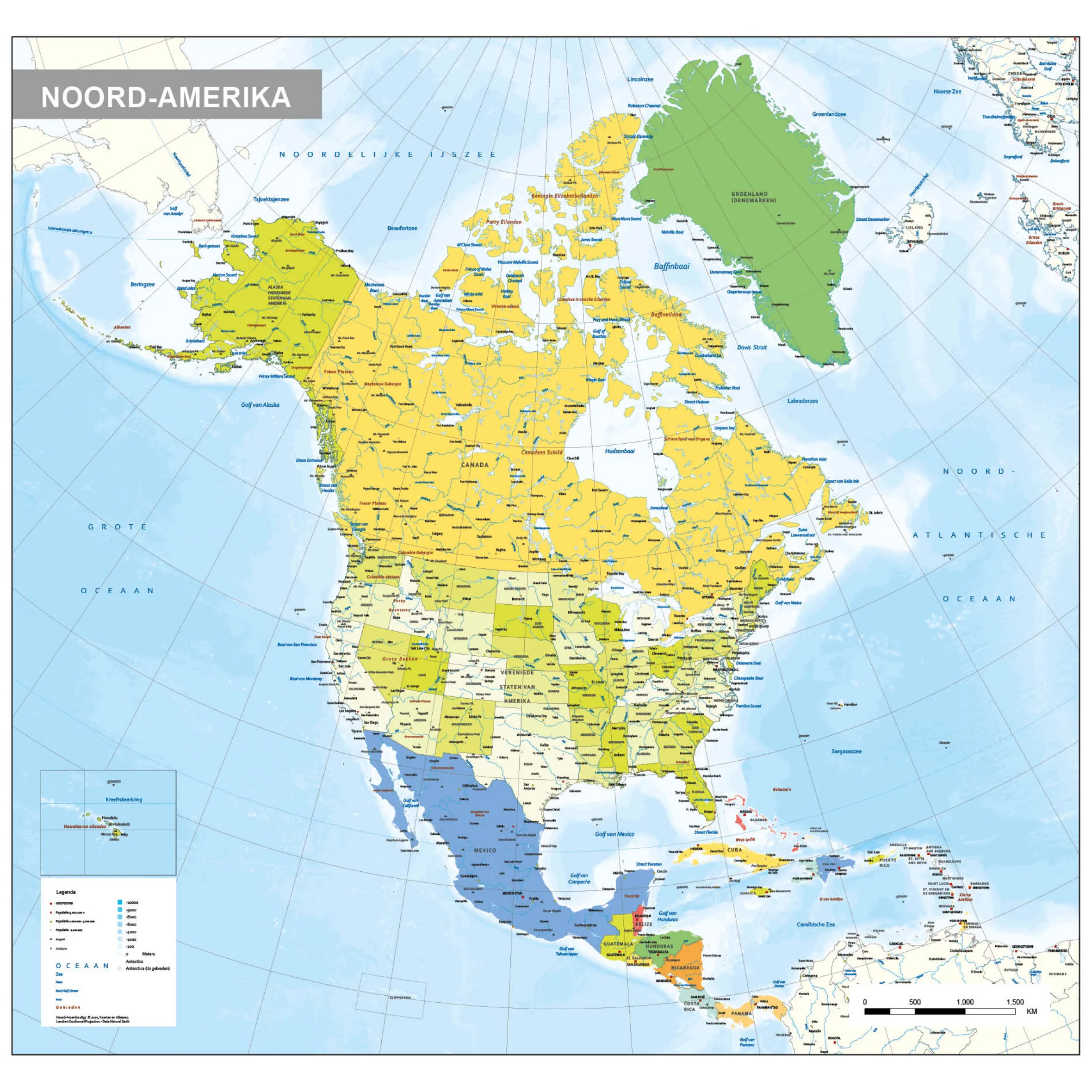 Kaart Noord-Amerika staatkundig 1697
