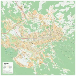 Kaart Sarajevo 1901