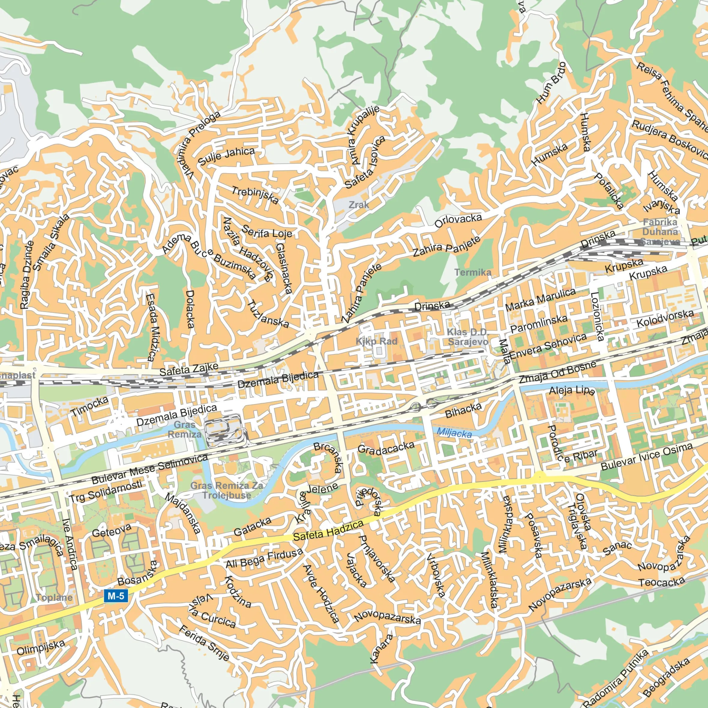 Kaart Sarajevo 1901