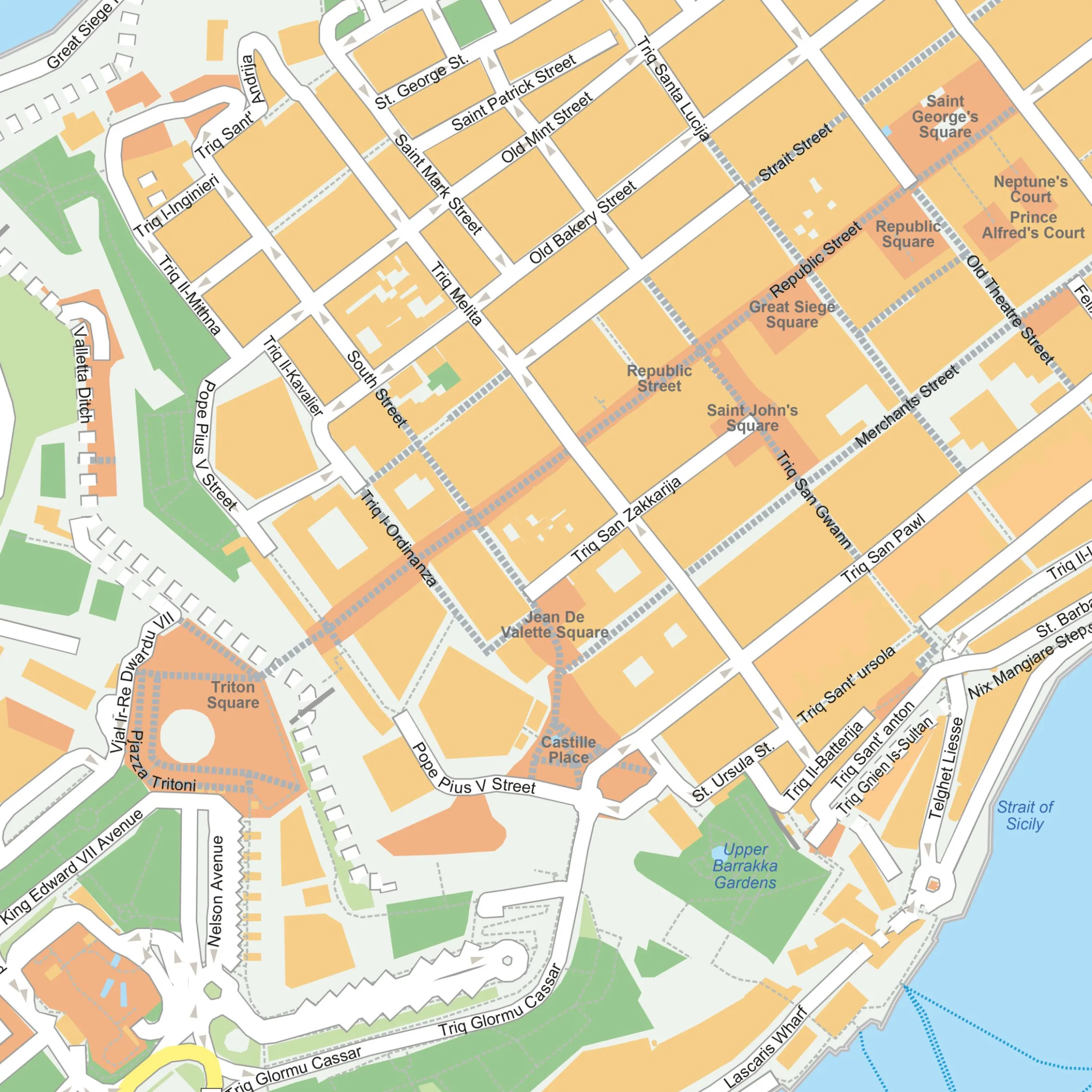 Kaart Valletta 1908