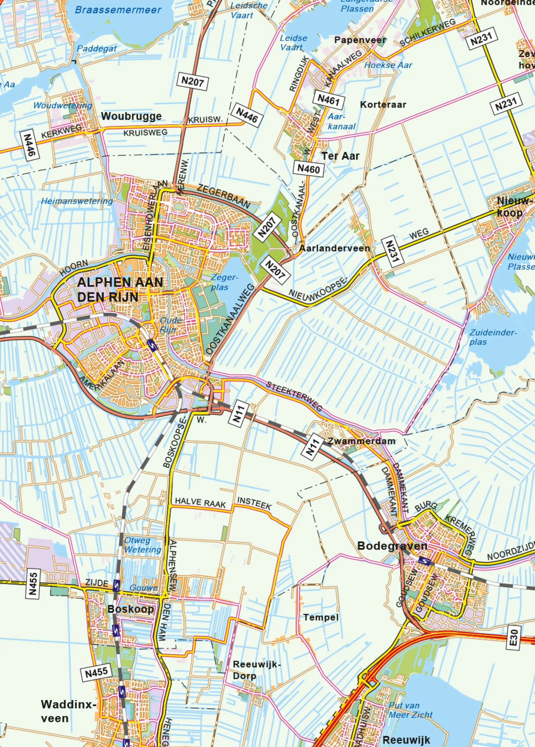 Kaart van de Randstad 1385