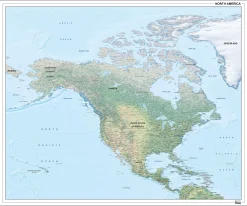 Kaart van Noord-Amerika natuurkundig 1285