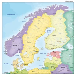 Kaart van Scandinavië 836