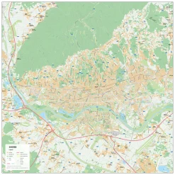 Kaart Zagreb 1913