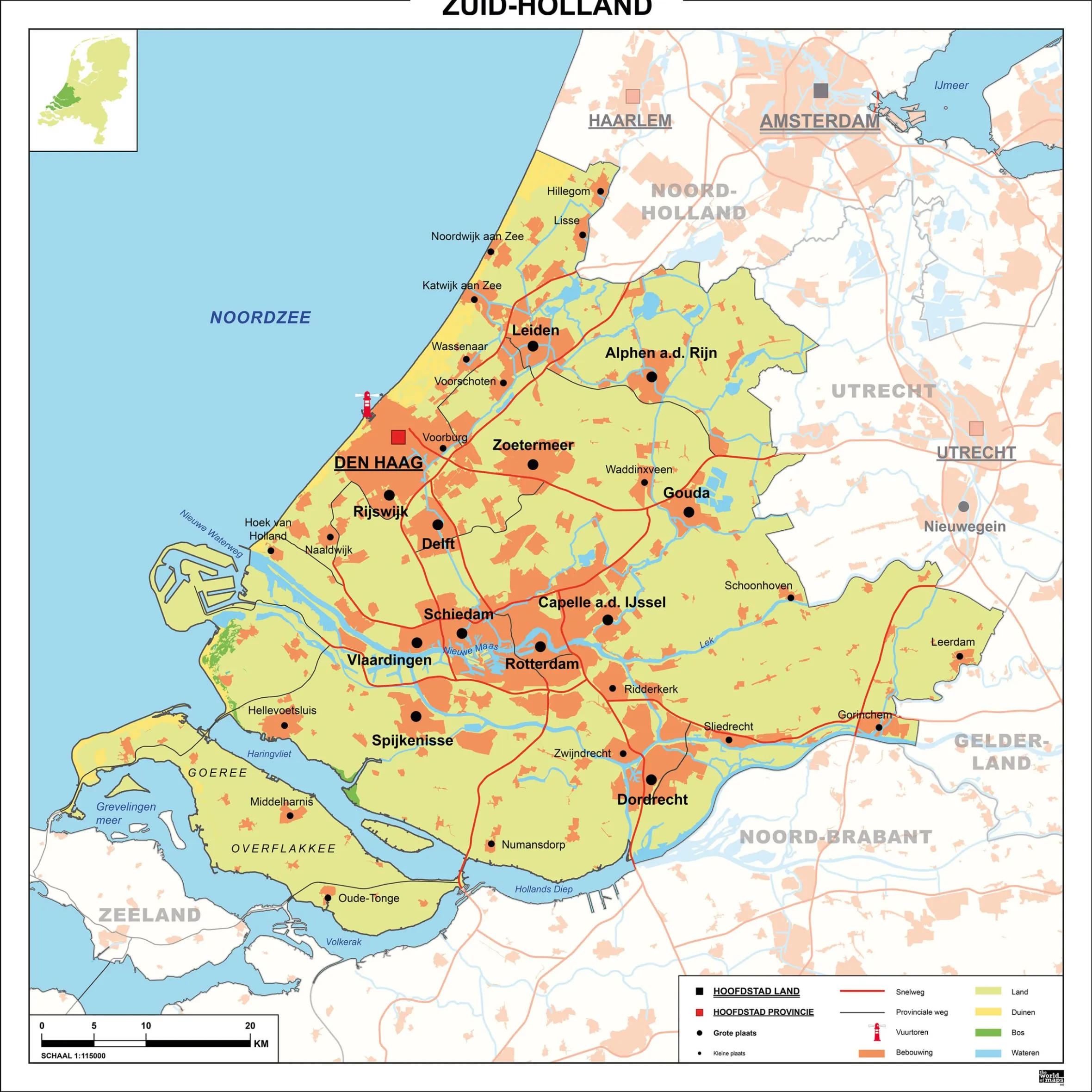 Kaart Zuid-Holland 460