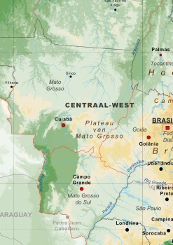 Natuurkundige kaart Brazilië 1532