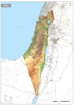 Natuurkundige kaart Israël 1738