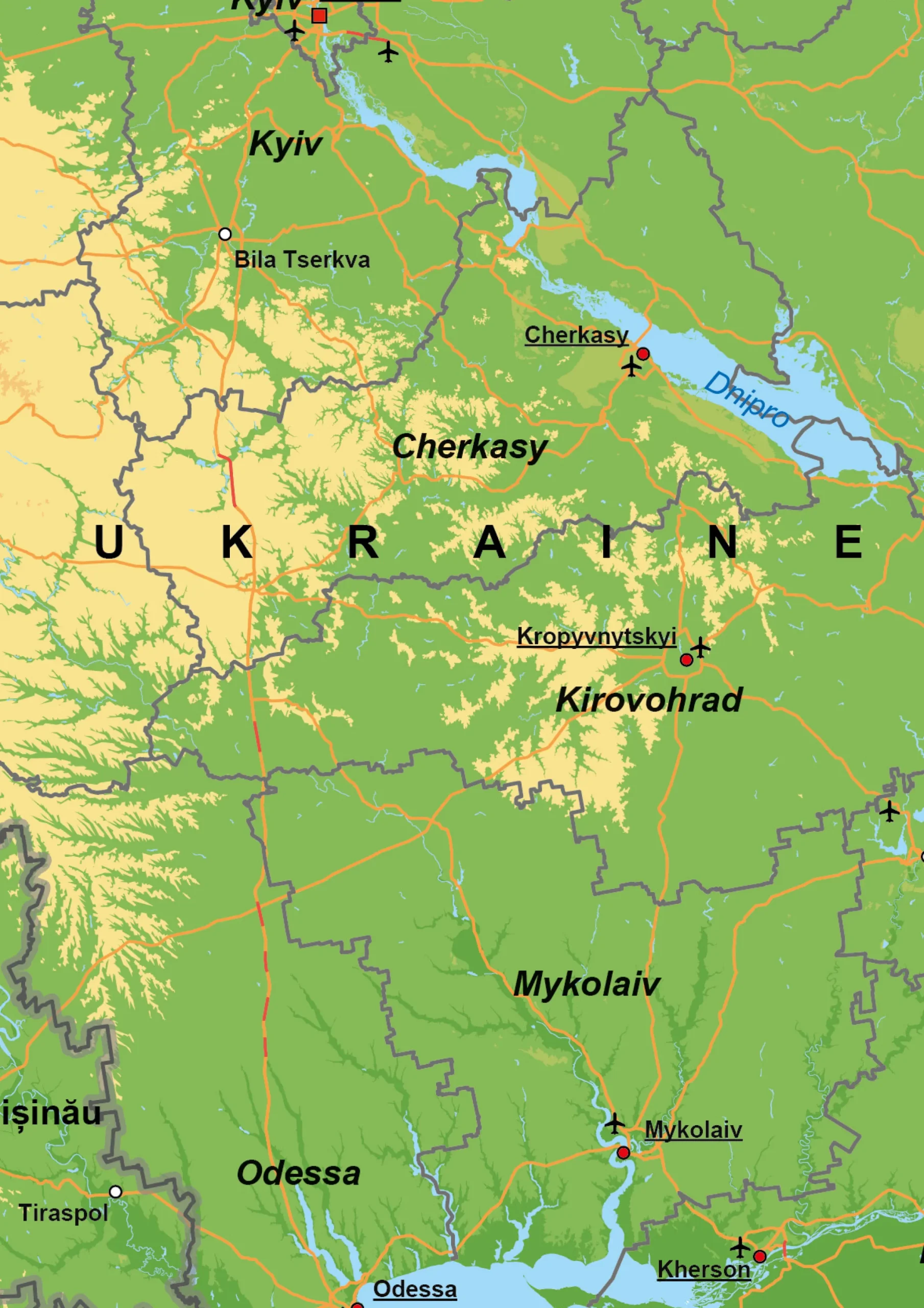 Natuurkundige Kaart Oekraïne / Ukraine 1777