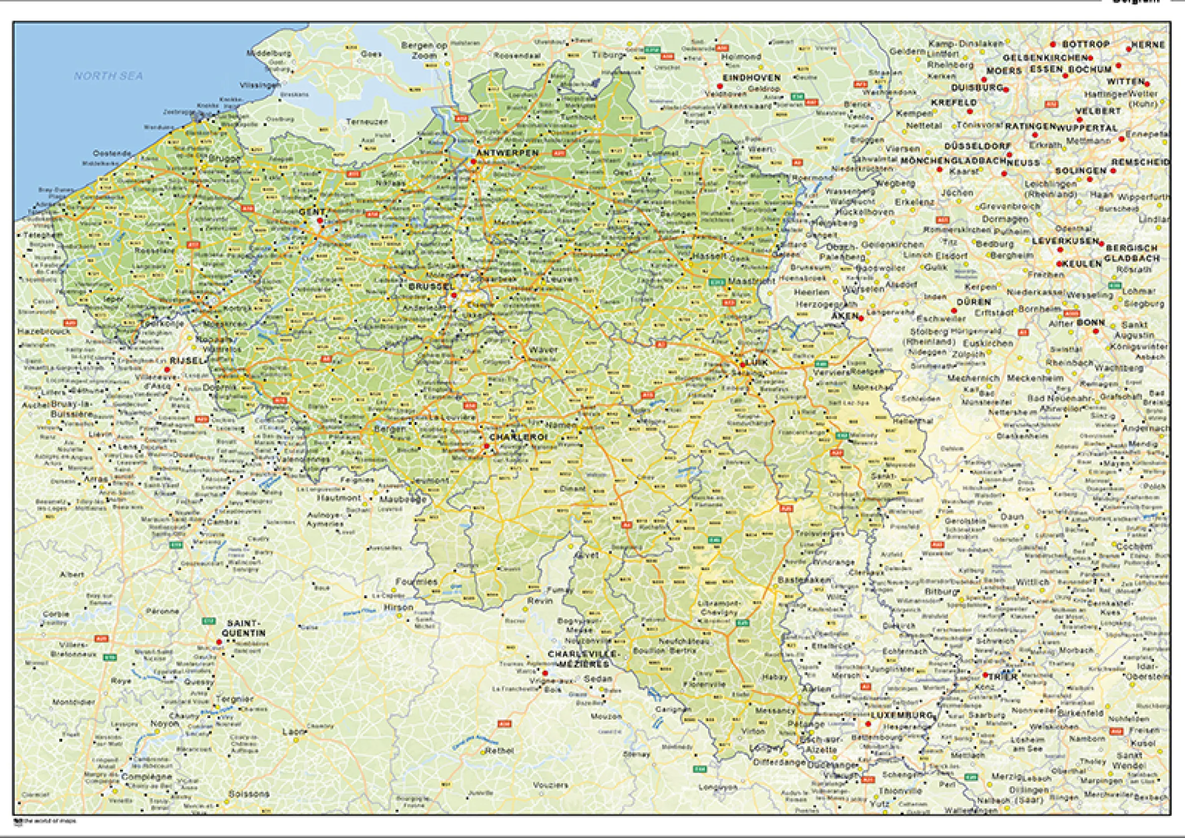 Natuurkundige landkaart België 1425
