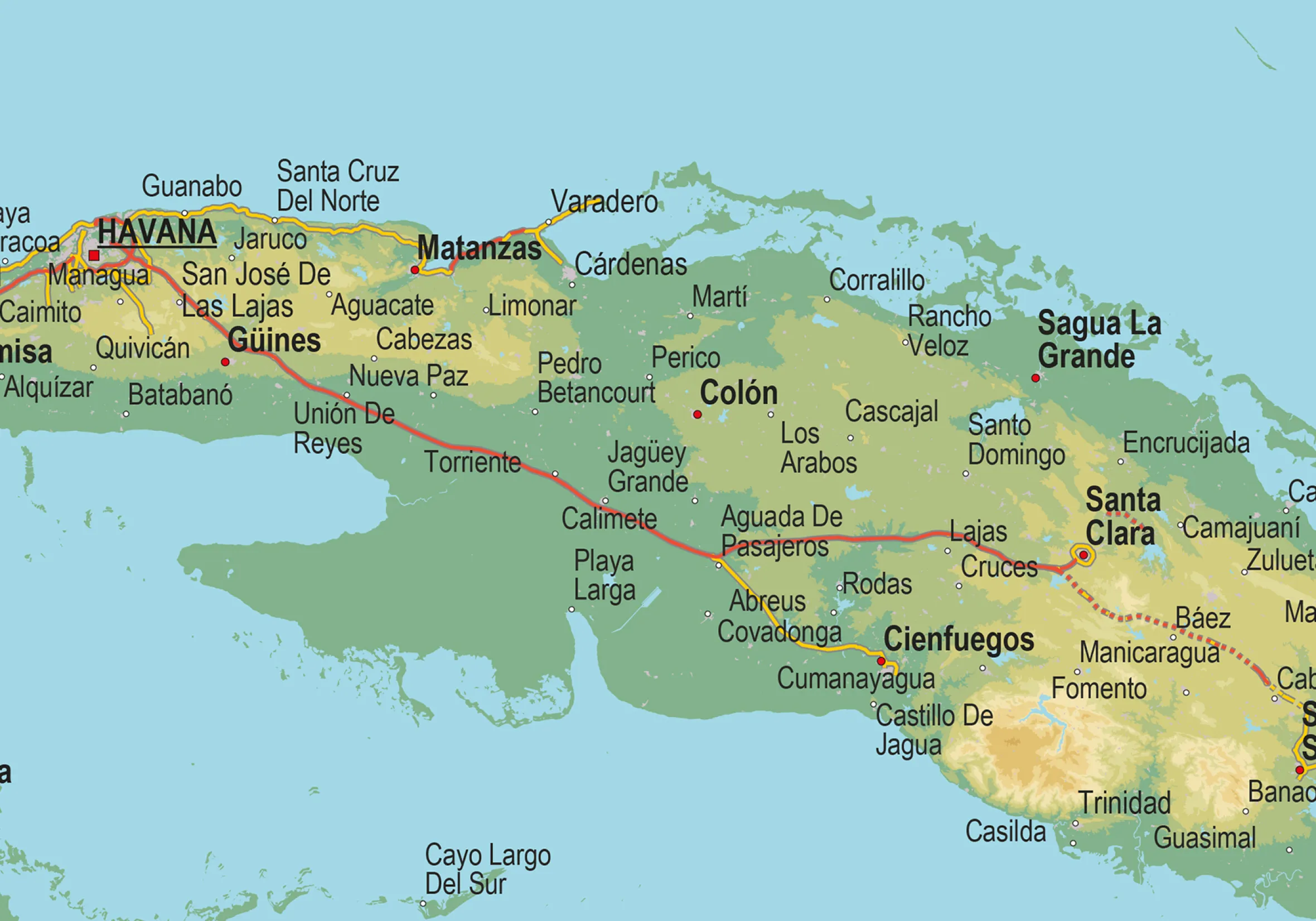 Natuurkundige Landkaart Cuba 2052