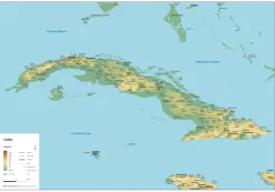 Natuurkundige Landkaart Cuba 2052