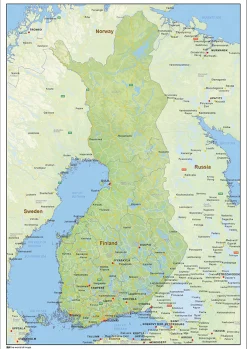 Natuurkundige landkaart Finland 1431