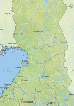 Natuurkundige landkaart Finland 1431