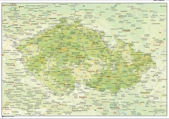 Natuurkundige landkaart Tsjechië 1467
