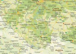 Natuurkundige landkaart Tsjechië 1467