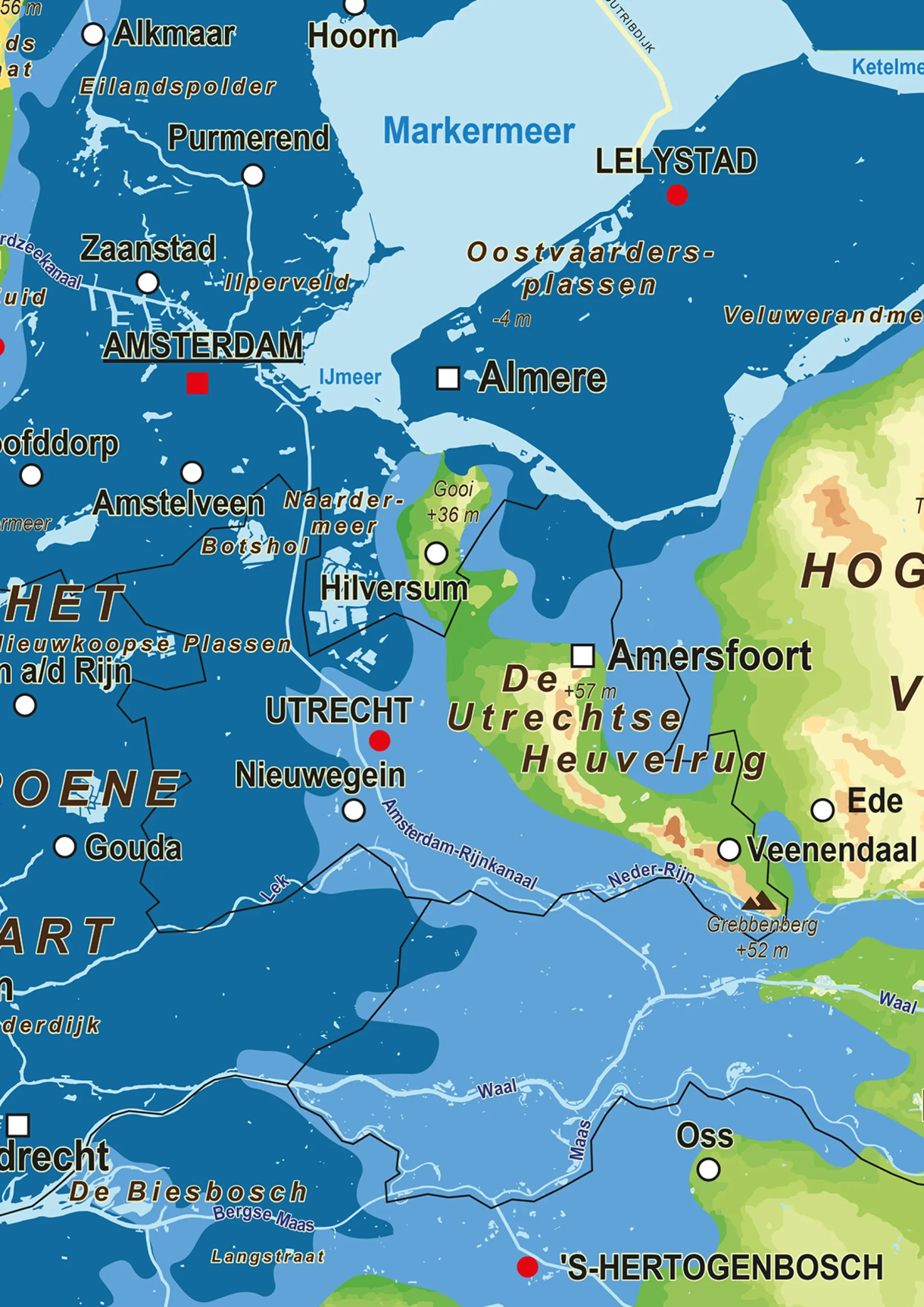Natuurkundige Overstromingskaart Nederland 1494