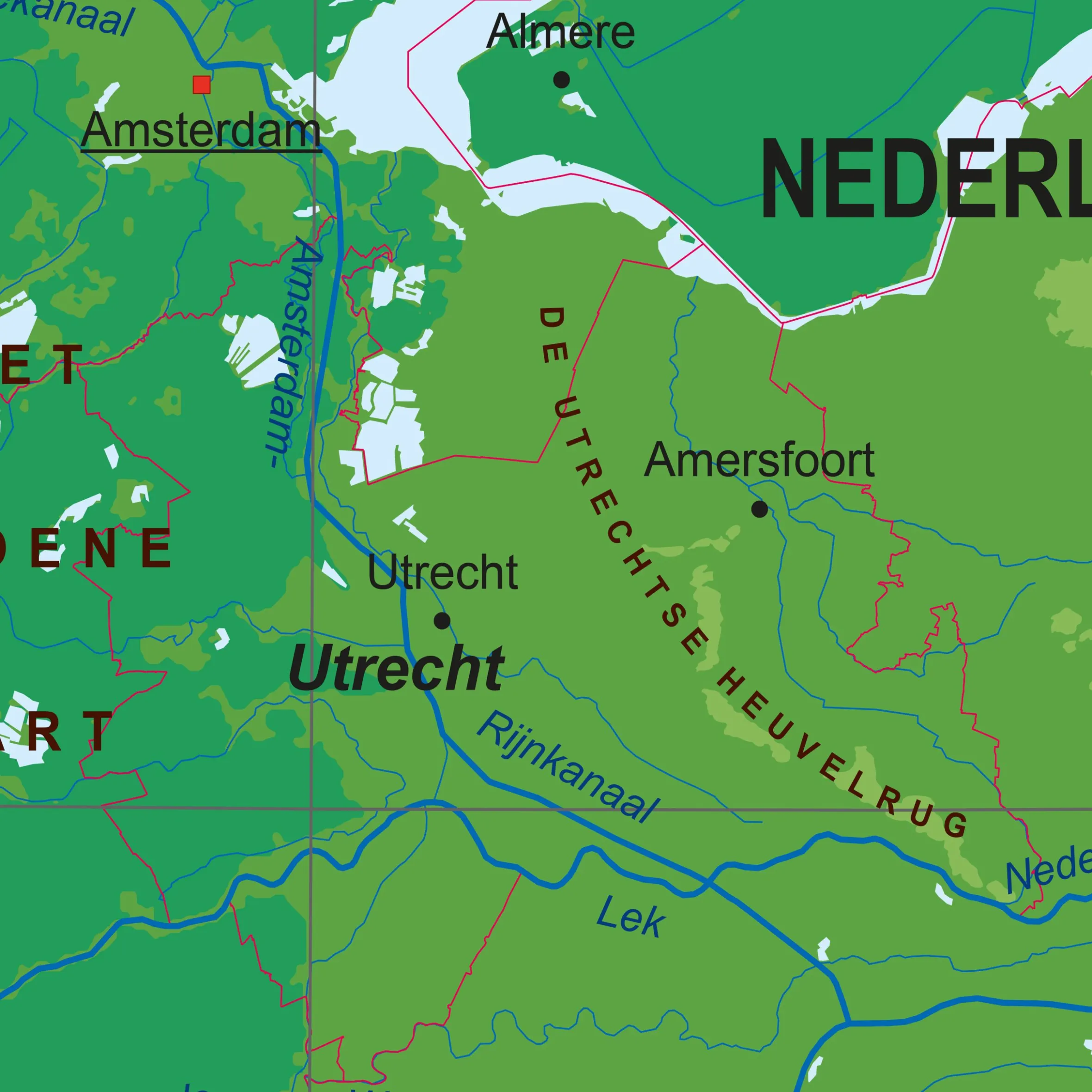 3 Natuurkundige Schoolkaarten NL/Europa/Wereld 1833
