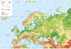 3 Natuurkundige Schoolkaarten BE/Europa/Wereld 1834