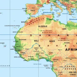 3 Natuurkundige Schoolkaarten BE/Europa/Wereld 1834