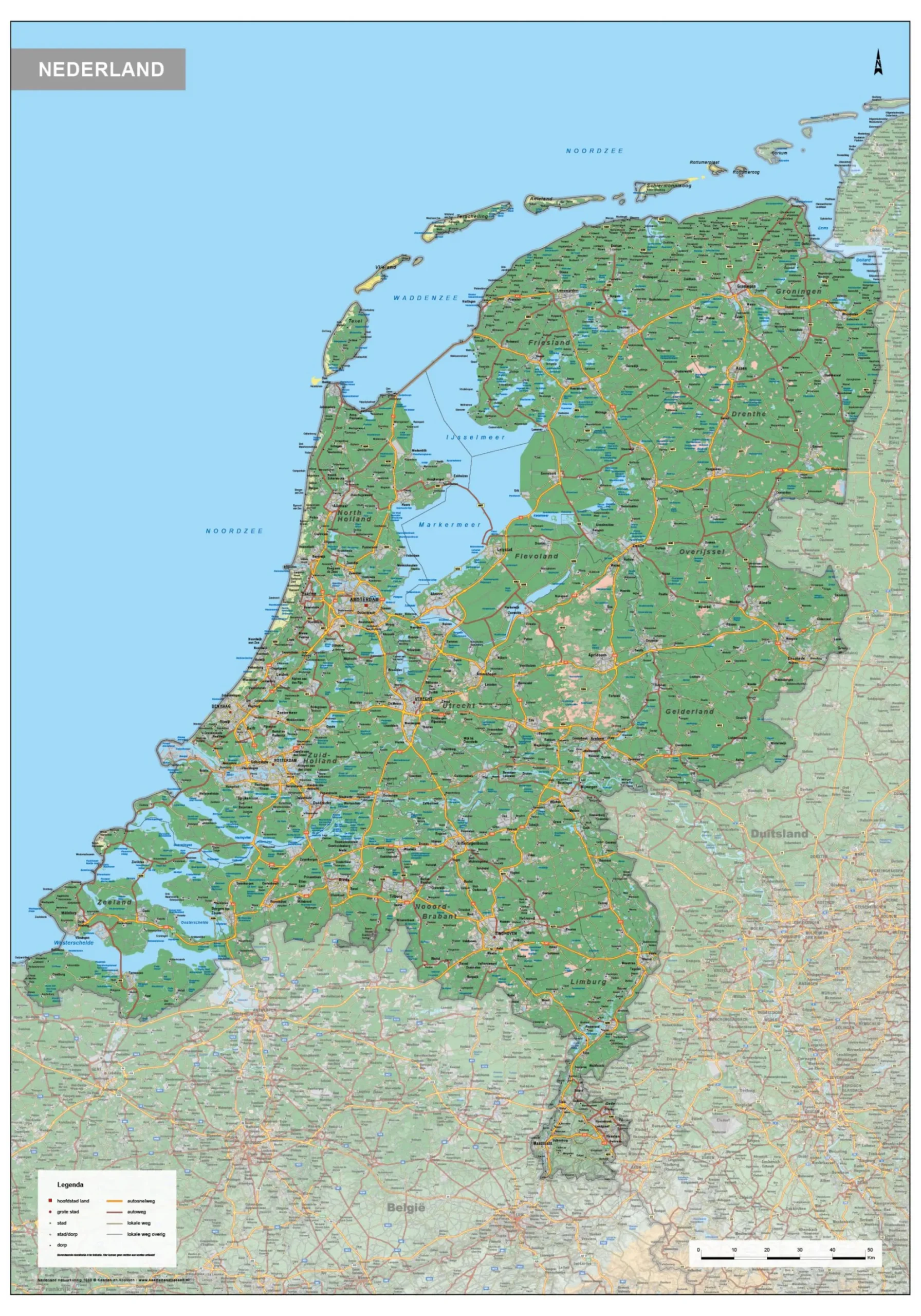 Nederland Kaart Natuurkundig 1688
