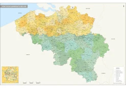 Postcode-/Gemeentekaart België 2- en 4-cijferig 1517
