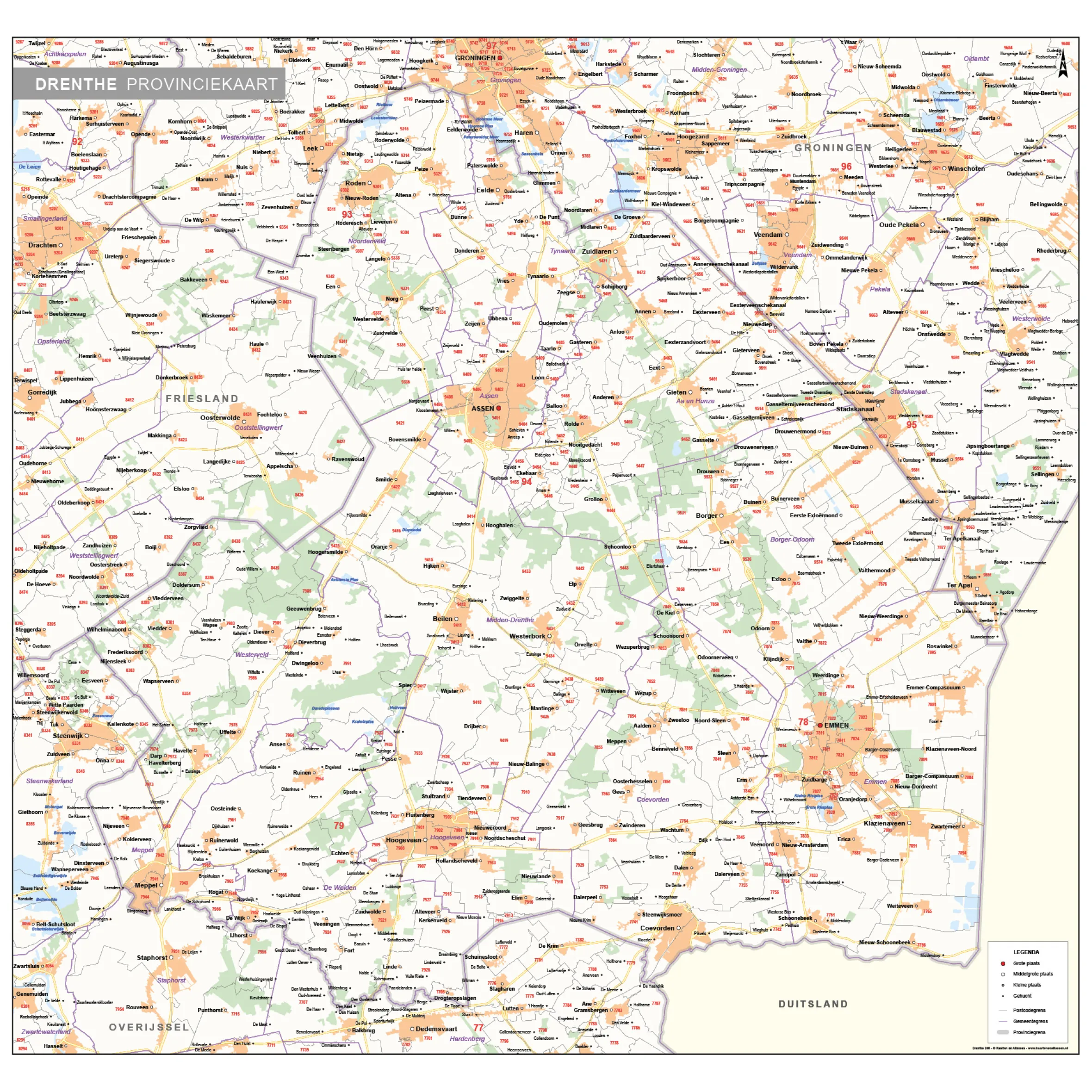 Postcode-/Gemeentekaart Drenthe 248
