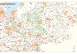 Postcode-/Gemeentekaart Gelderland 250