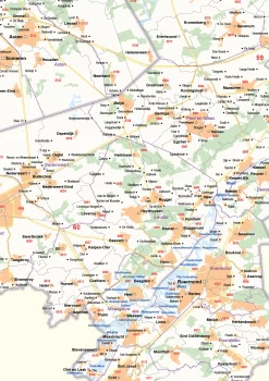 Postcode-/Gemeentekaart Limburg 245