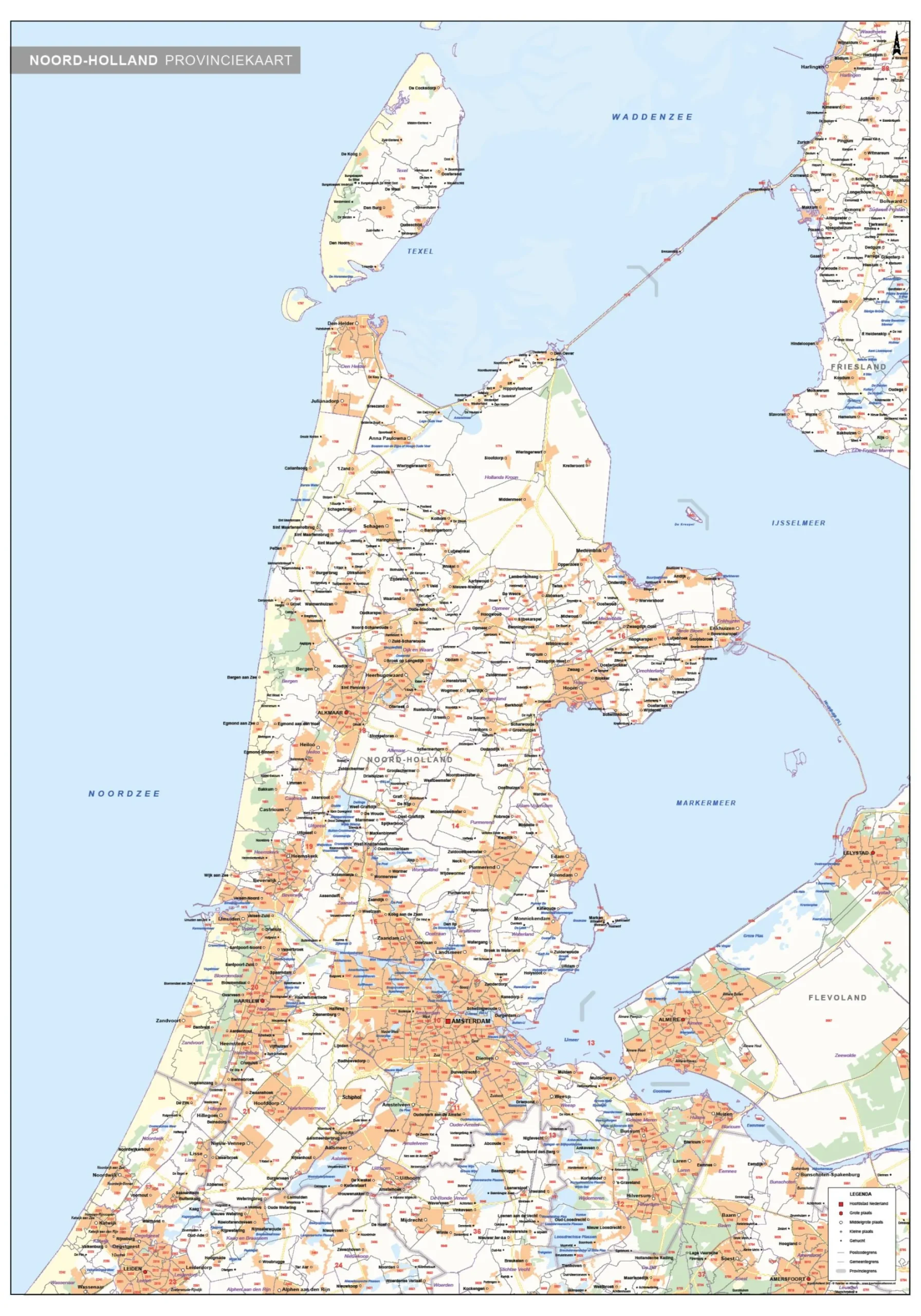Postcode-/Gemeentekaart Noord-Holland 242