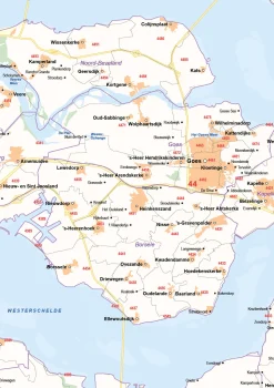 Postcode-/Gemeentekaart Zeeland 246