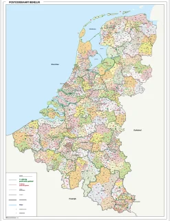 Postcodekaart Benelux 1-2-3 cijferig 1390