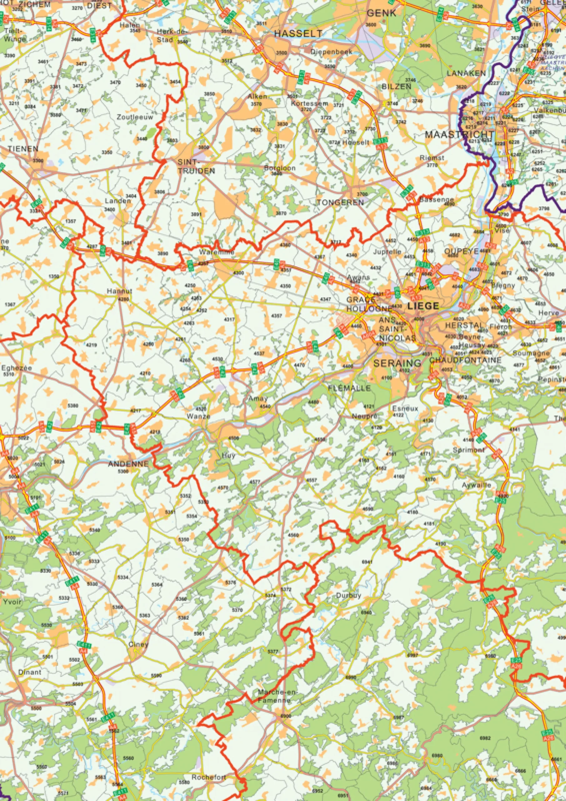 Postcodekaart Benelux 4-cijferig 764