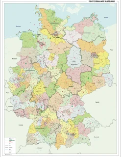 Postcodekaart Duitsland 1-2-3 cijferig 1391