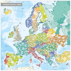 Postcodekaart Europa 1797