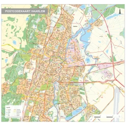 Postcodekaart Haarlem 1755