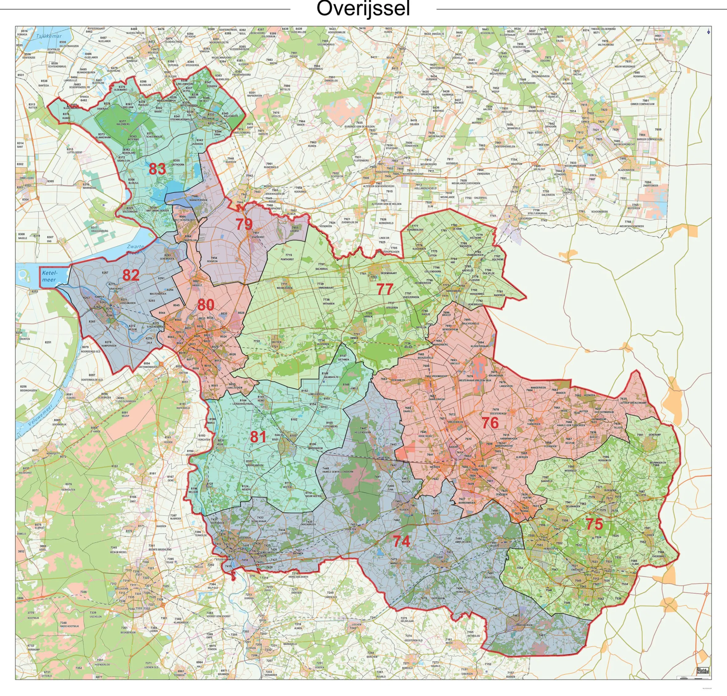 Postcodekaart Provincie Overijssel 610
