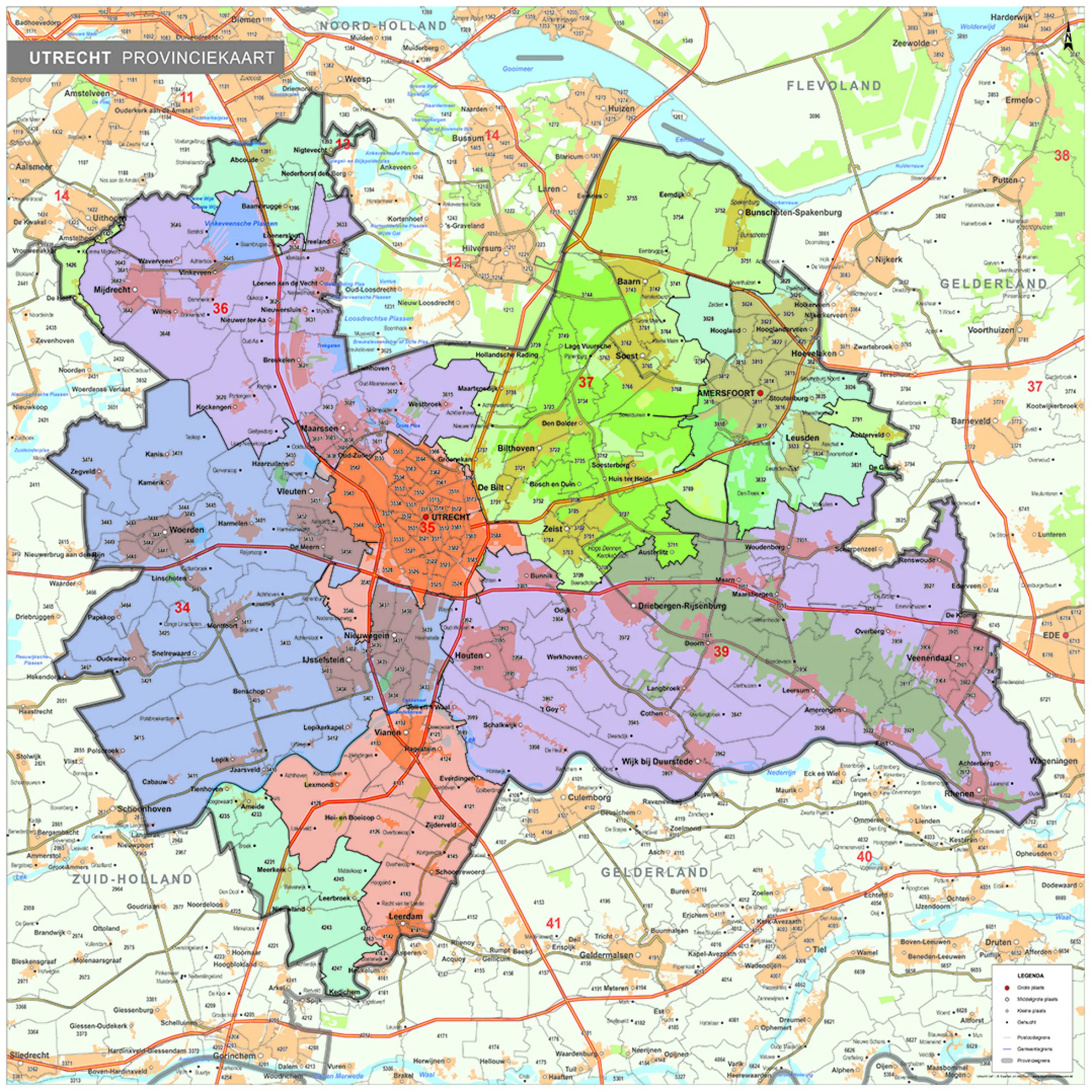 Postcodekaart Provincie Utrecht 609