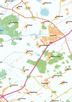 Regiokaart Noord Nederland 1800
