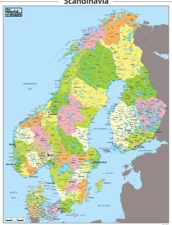 Scandinavië kaart staatkundig 53