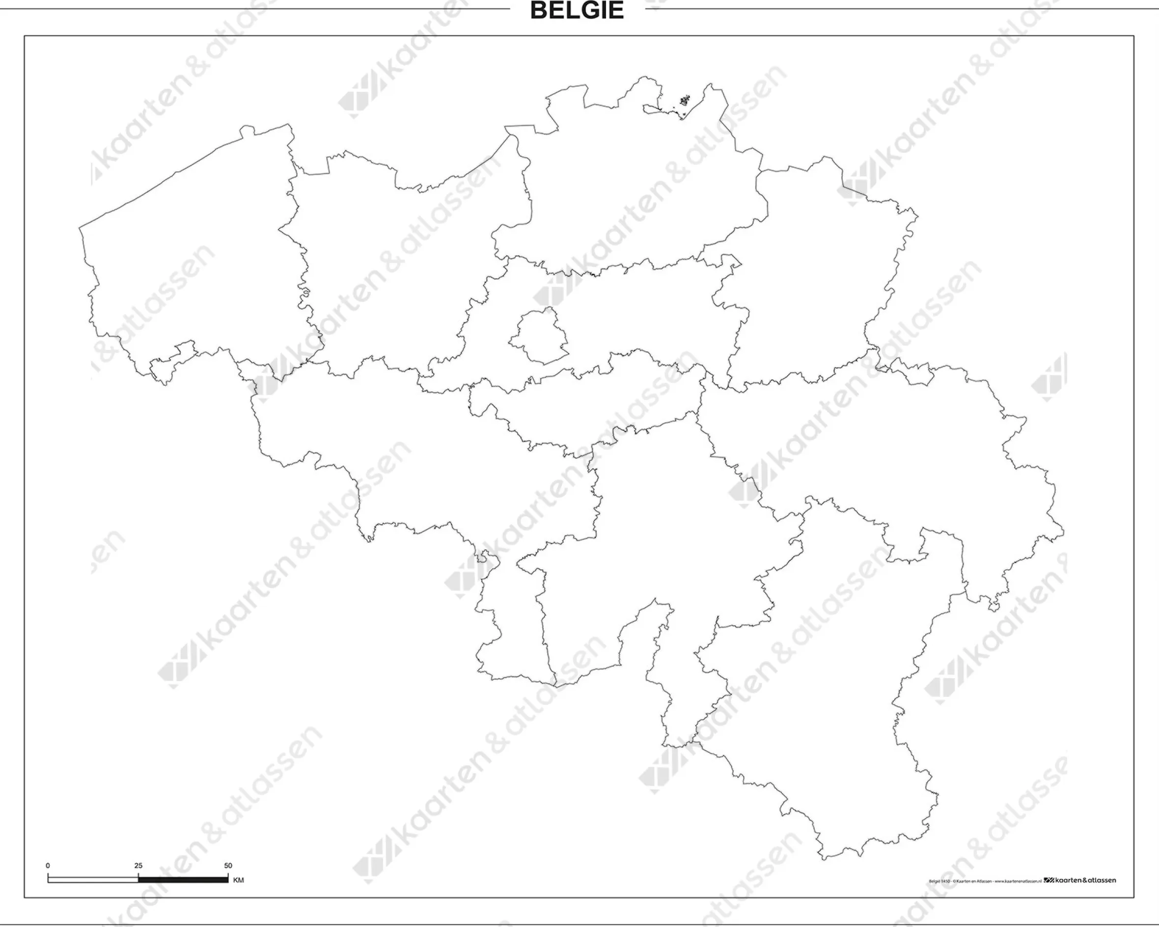 Schoolkaart België (blind) 1437