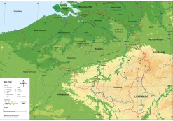 Schoolkaart België Natuurkundig 1829