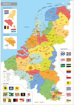 Schoolkaart Benelux 1742