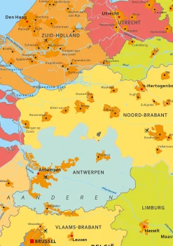 Schoolkaart Benelux 1742