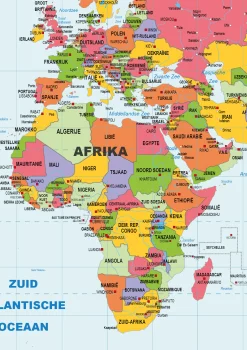 3 Schoolkaarten Nederland/Europa/Wereld Gedetailleerd 1412