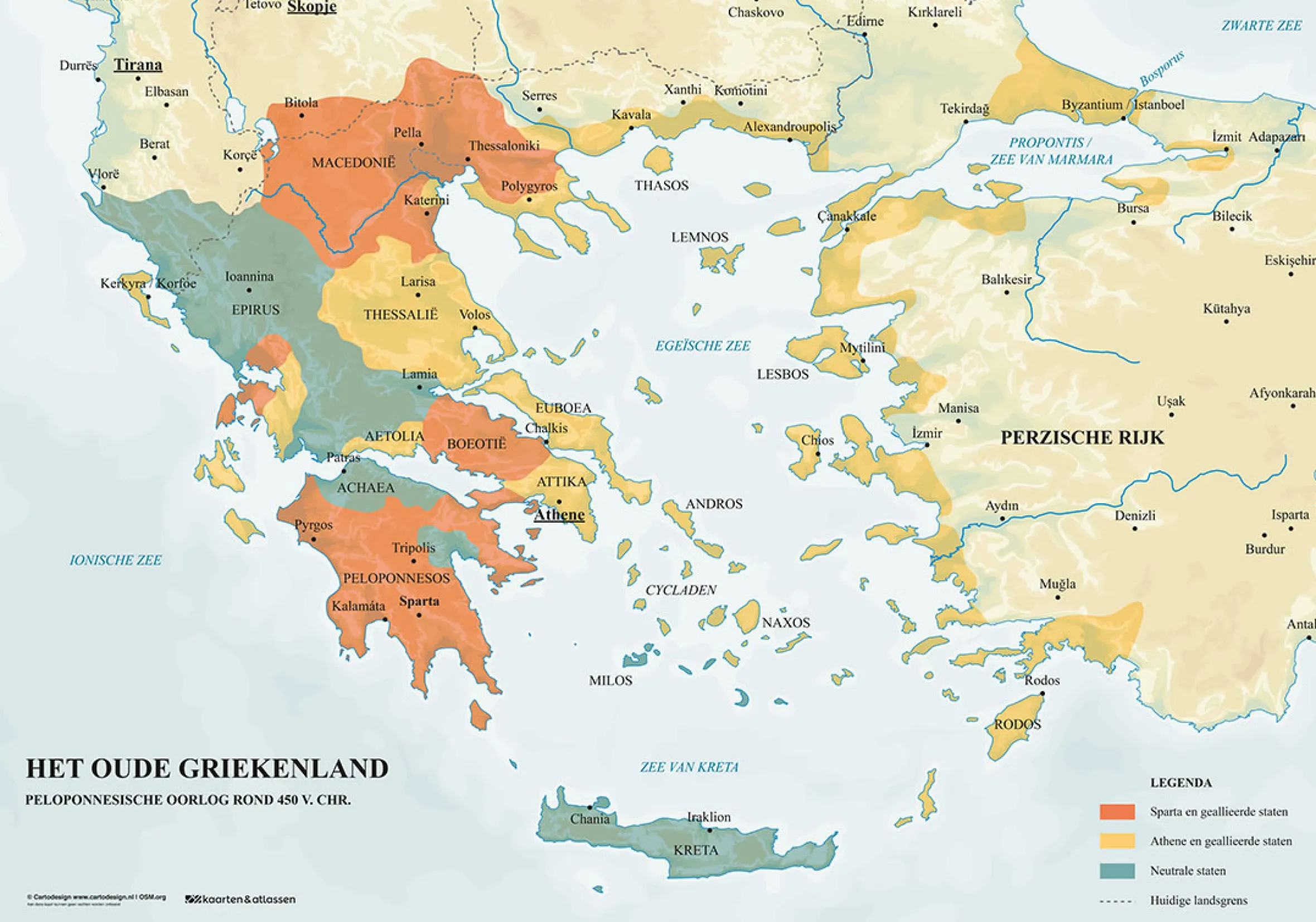 Schoolkaart Het Oude Griekenland 1807